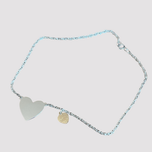 Jane Basch Jewelry Sterling Silver Heart Anklet (Engravable)